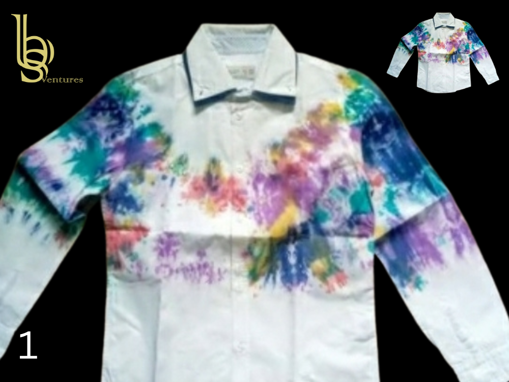 Adire White Patterned Shirts