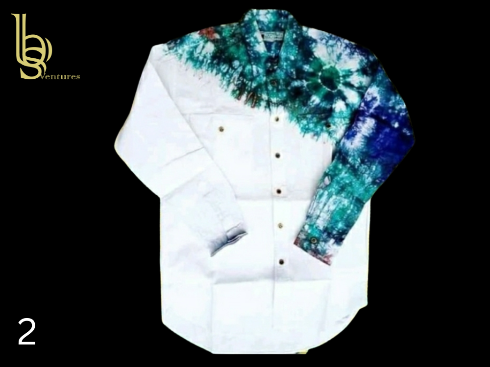 Adire White Patterned Shirts