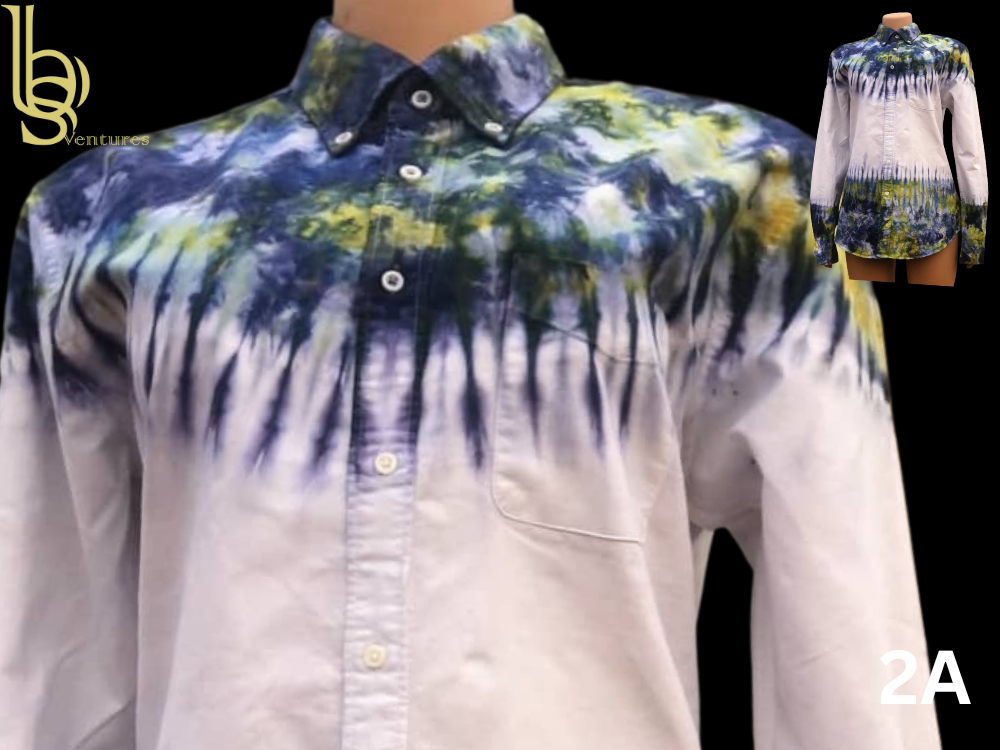 Adire White Patterned Shirts